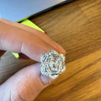Bobypin med diamanter i sølv medium