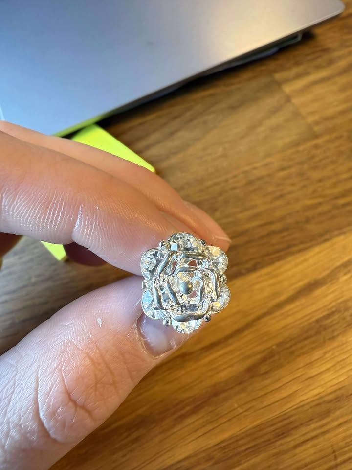 Bobypin med diamanter i sølv medium
