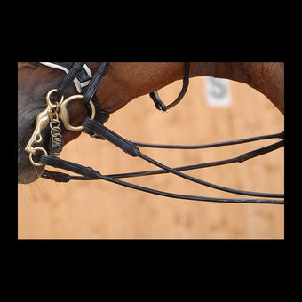 Dyon Dressage rundsydde lærtøyler med stoppere