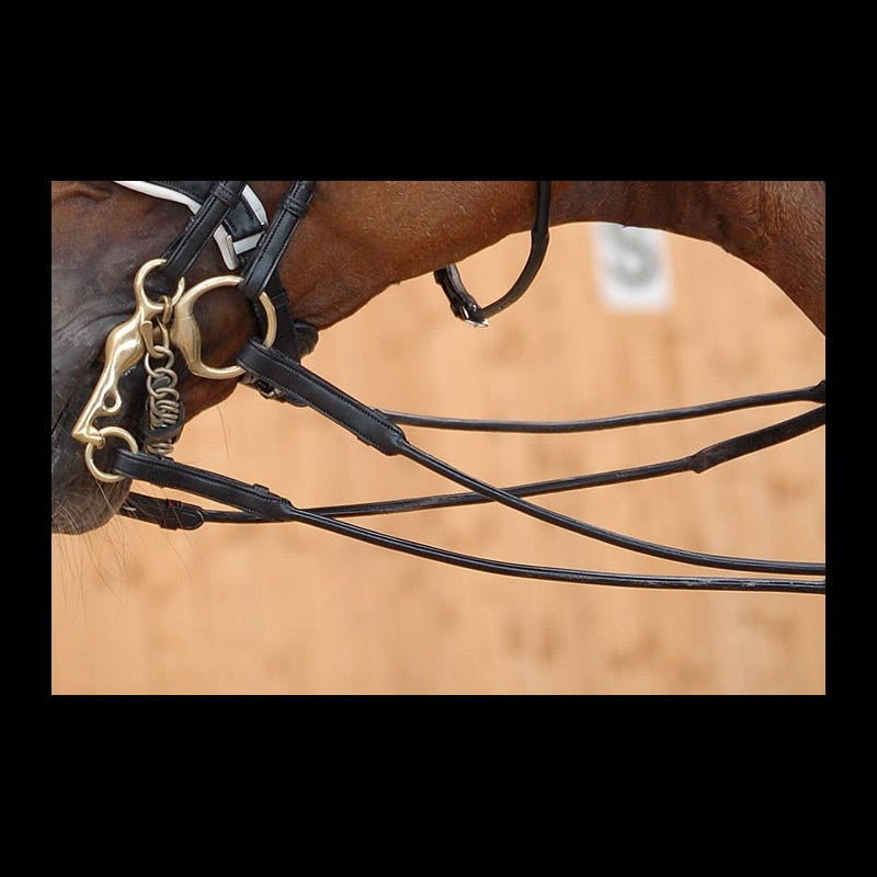 Dyon Dressage rundsydde lærtøyler med stoppere